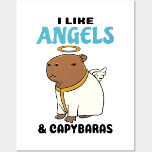 I Like Angels and Capybaras Posters and Art